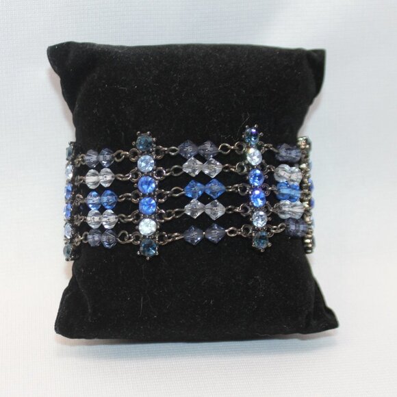 Source Unknown Jewelry - Various Blue Rhinestone, Bead and Chain Bracelet